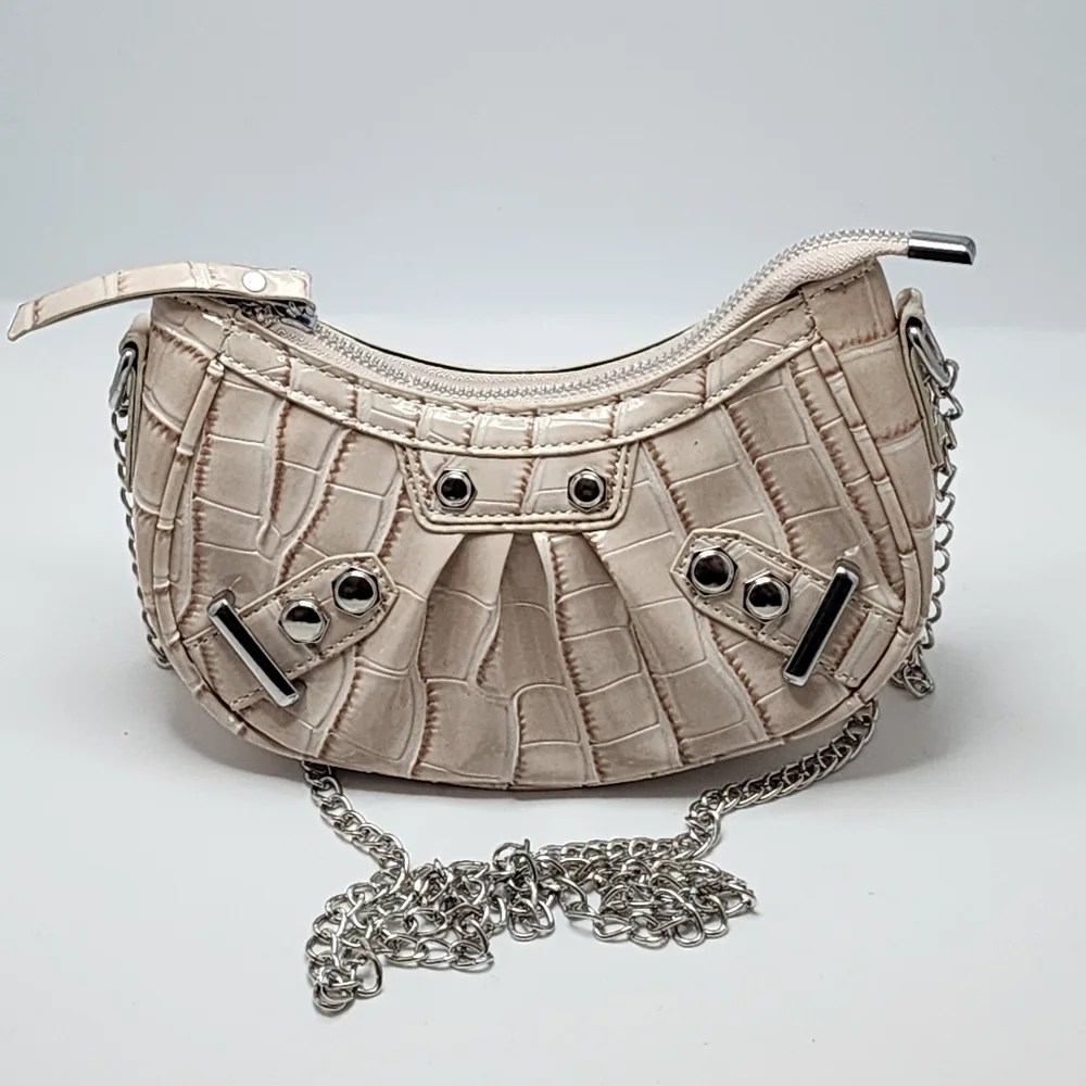 Small Crocodile Embossed Y2K Crossbody Bag